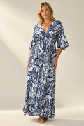 Elegant Floral Maxi Dress for Women – Lightweight Boho Summer Dress with Smocked Waist