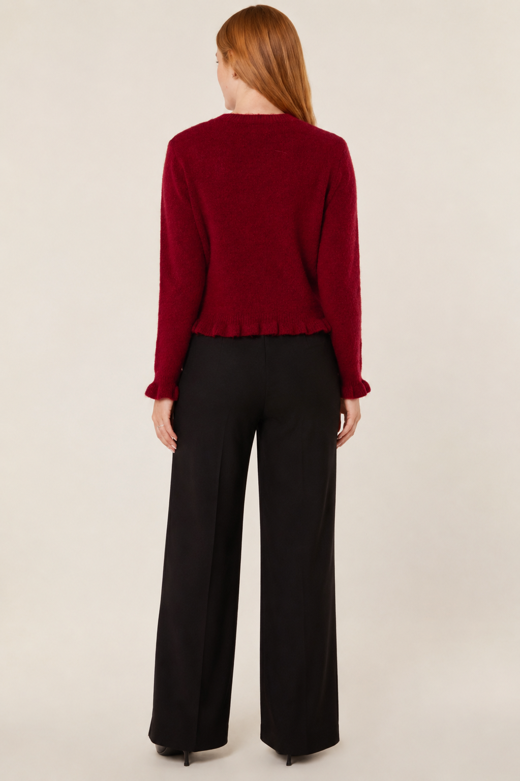 Ruffle Trim Button Through Cardigan