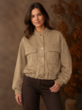 Faux Suede Bomber Jacket
