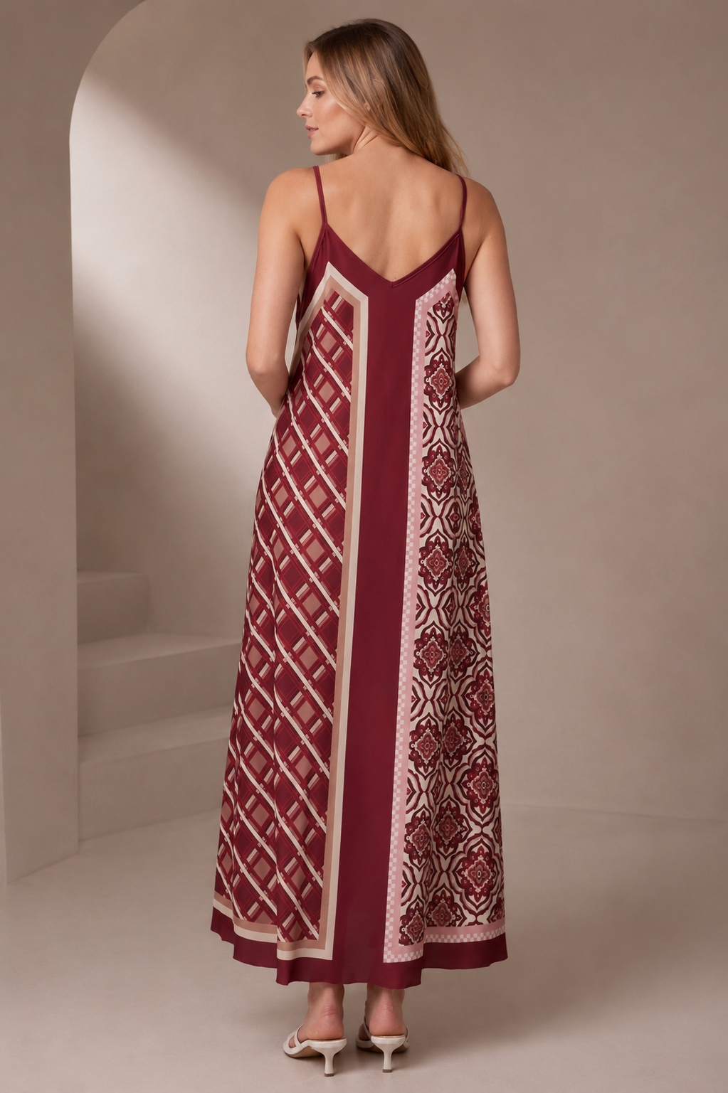 Paisley Patchwork Satin Swing Dress