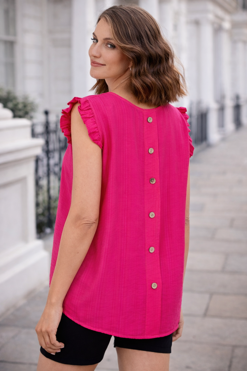 Elegant Casual Blouse for Women – Ruffle Sleeve Smooth Texture Lightweight Top