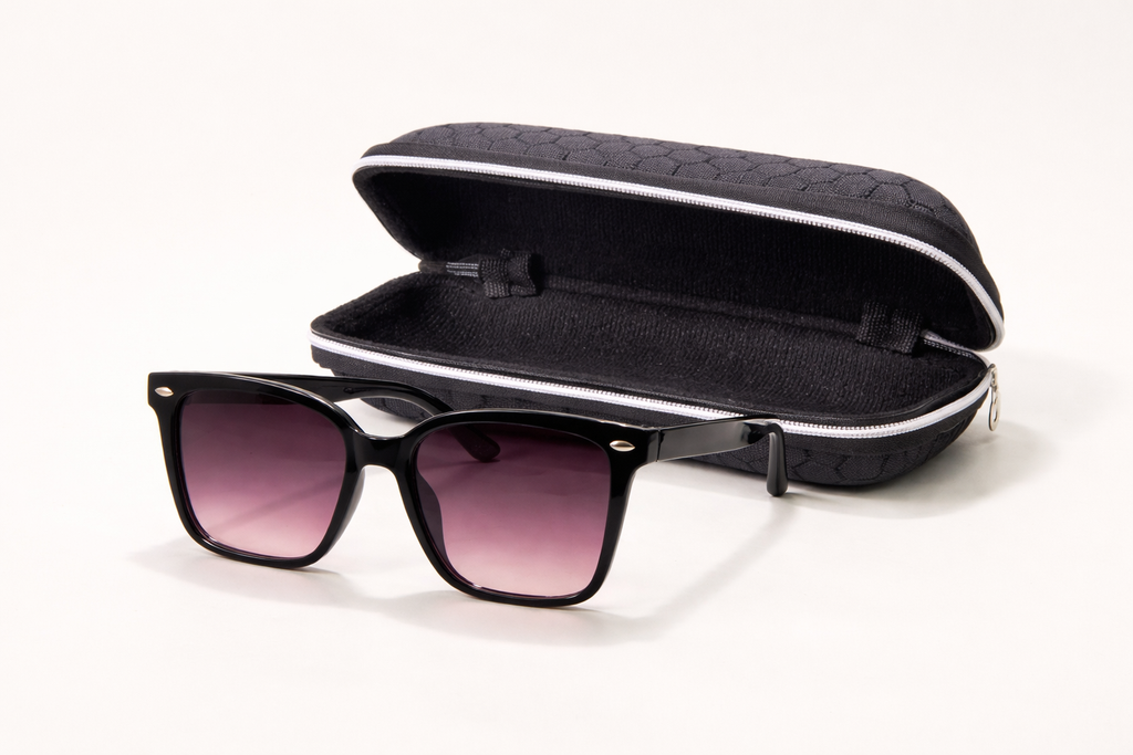 Oversized Square Sunglasses for Women with Case – Gradient Lens UV Protection