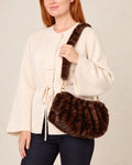 Leopard Faux Fur Print Shoulder Bag