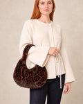 Leopard Print Fuzzy Faux Fur Shoulder Bag