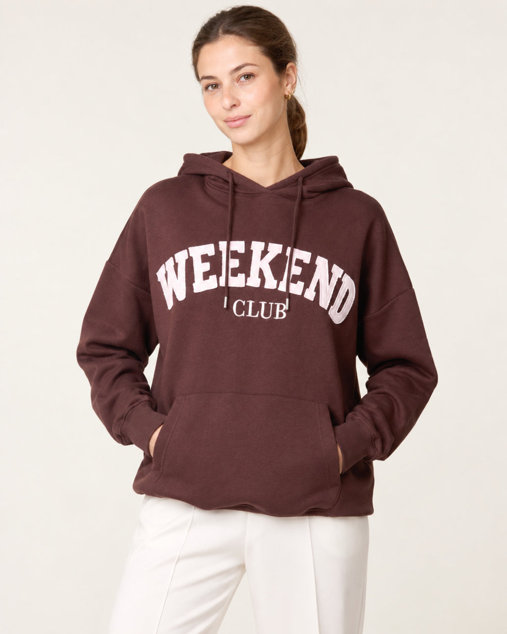 Weekend Club Cotton Blend Oversized Hoodie