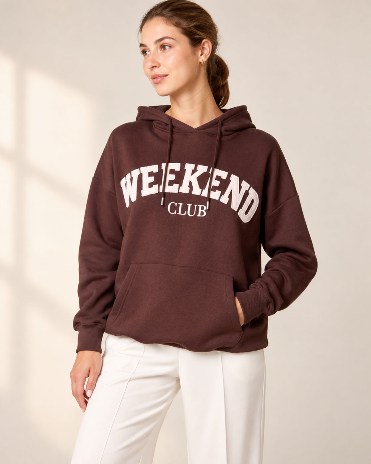 Weekend Club Cotton Blend Oversized Hoodie