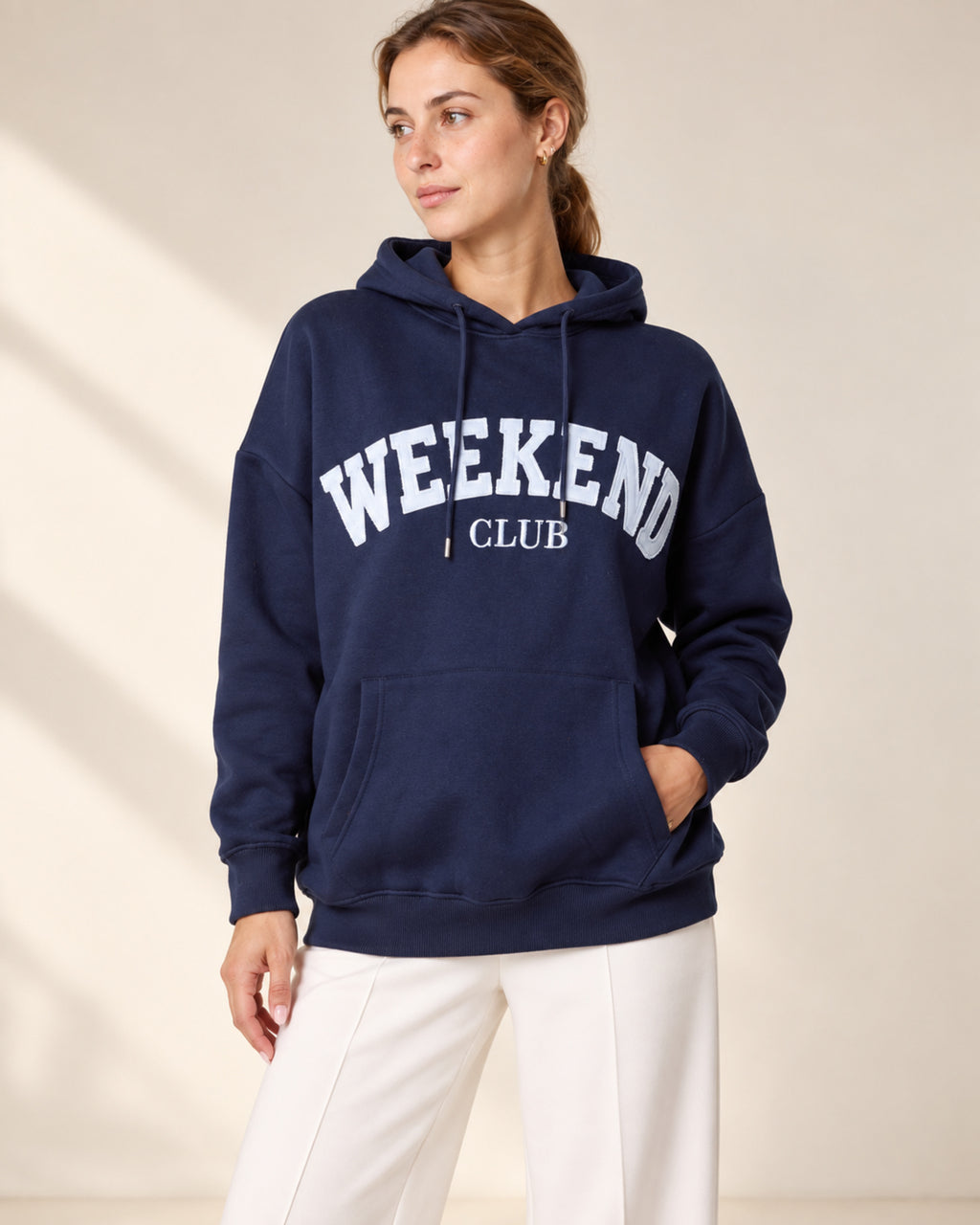 Weekend Club Cotton Blend Oversized Hoodie