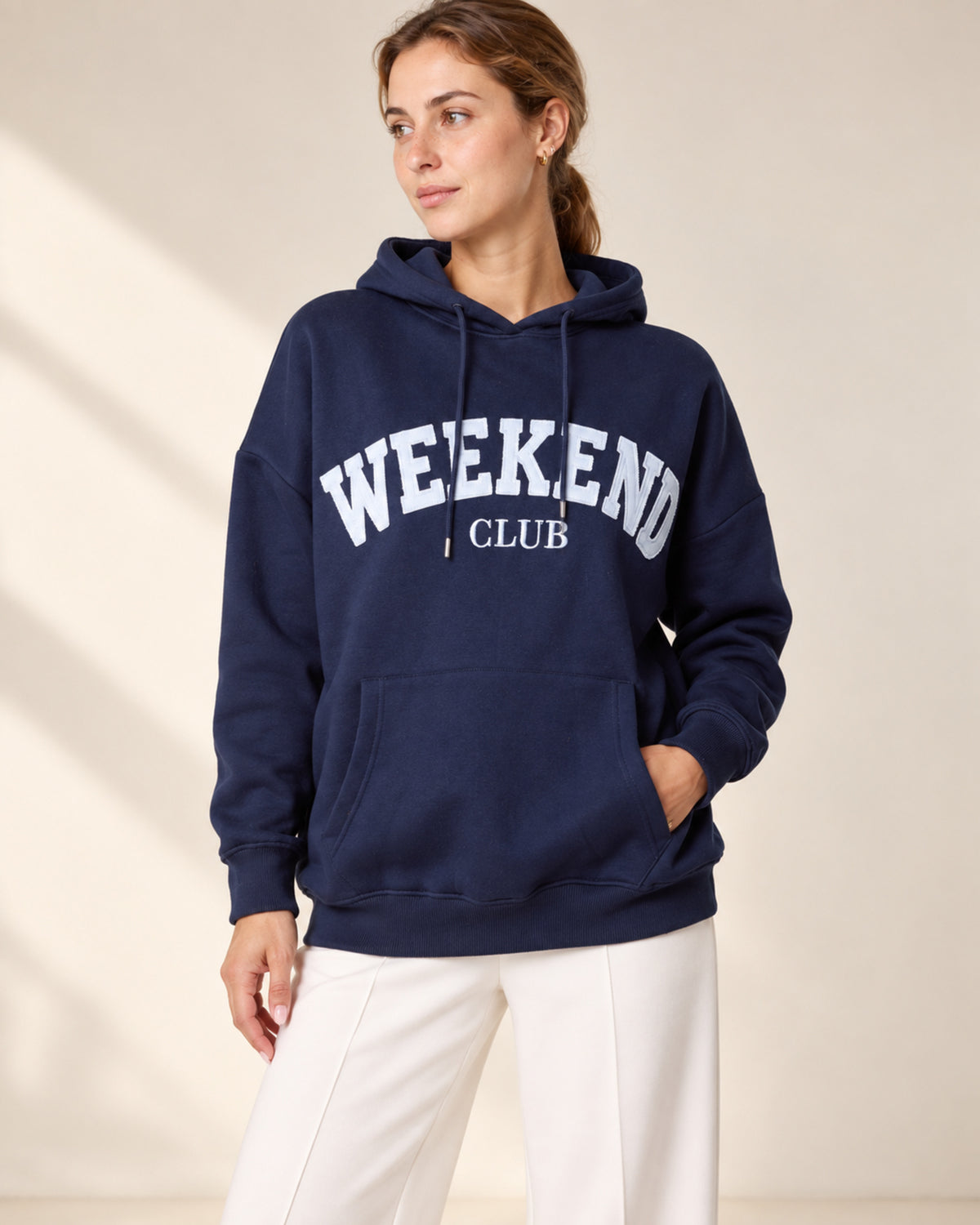 Weekend Club Cotton Blend Oversized Hoodie