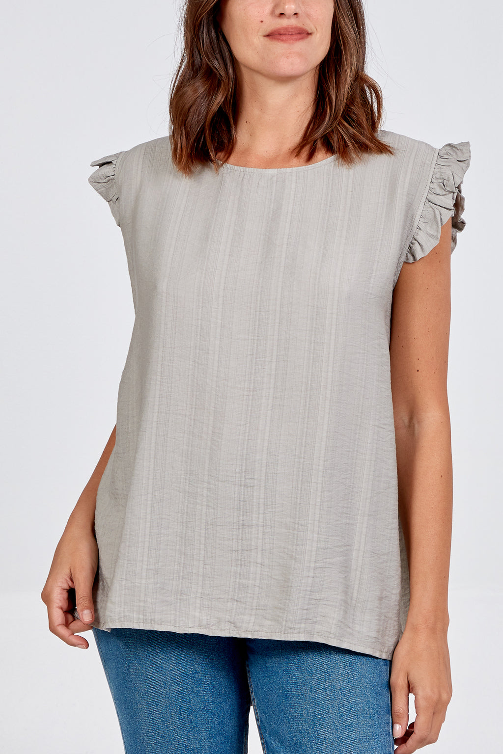 Elegant Casual Blouse for Women – Ruffle Sleeve Smooth Texture Lightweight Top