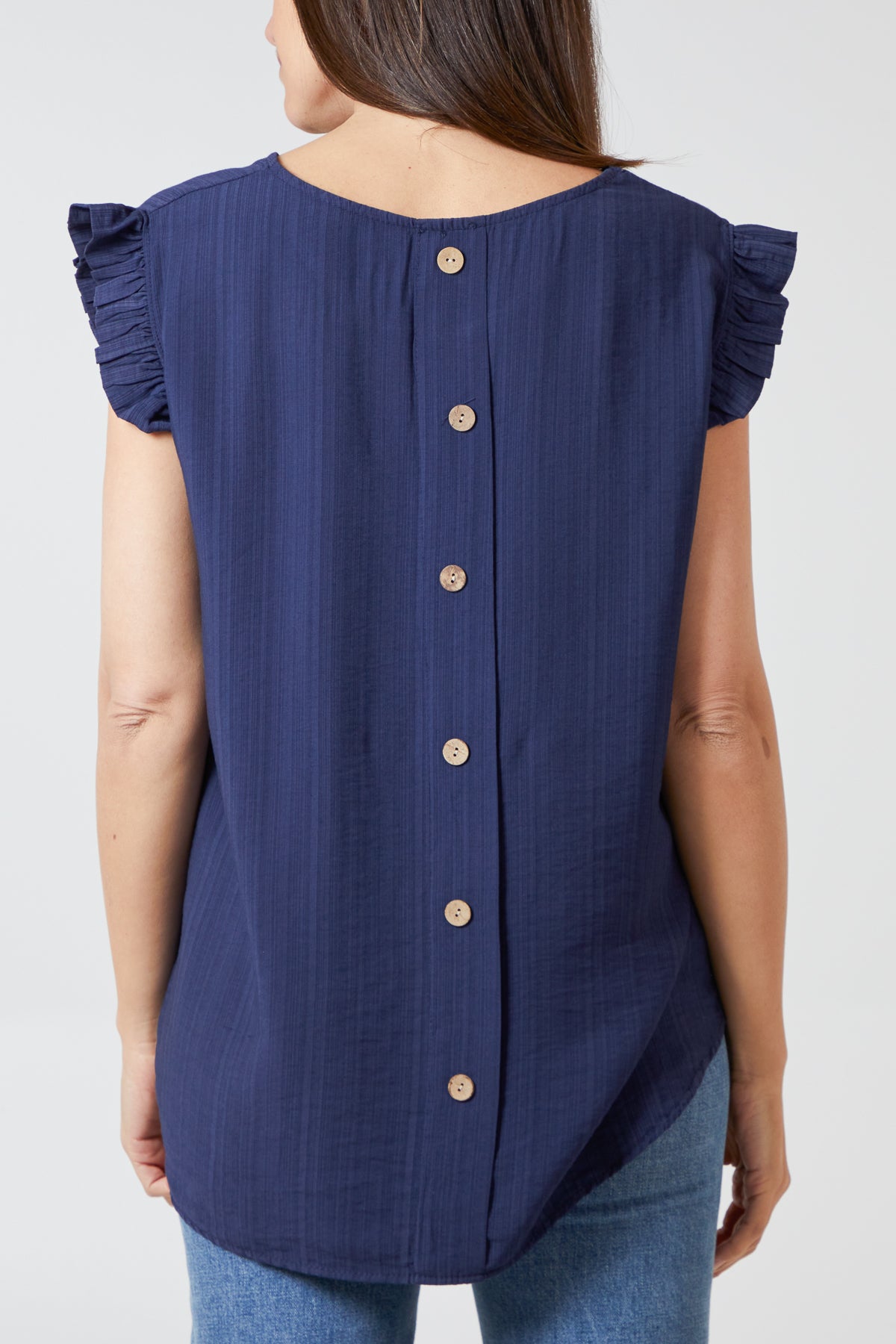 Elegant Casual Blouse for Women – Ruffle Sleeve Smooth Texture Lightweight Top