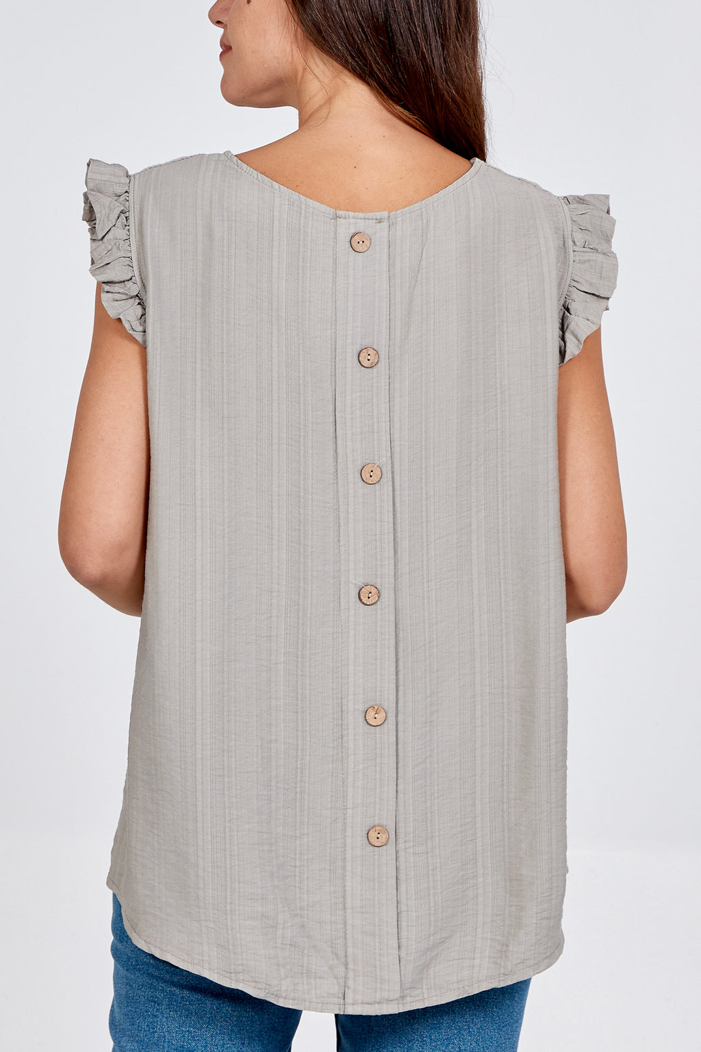 Elegant Casual Blouse for Women – Ruffle Sleeve Smooth Texture Lightweight Top
