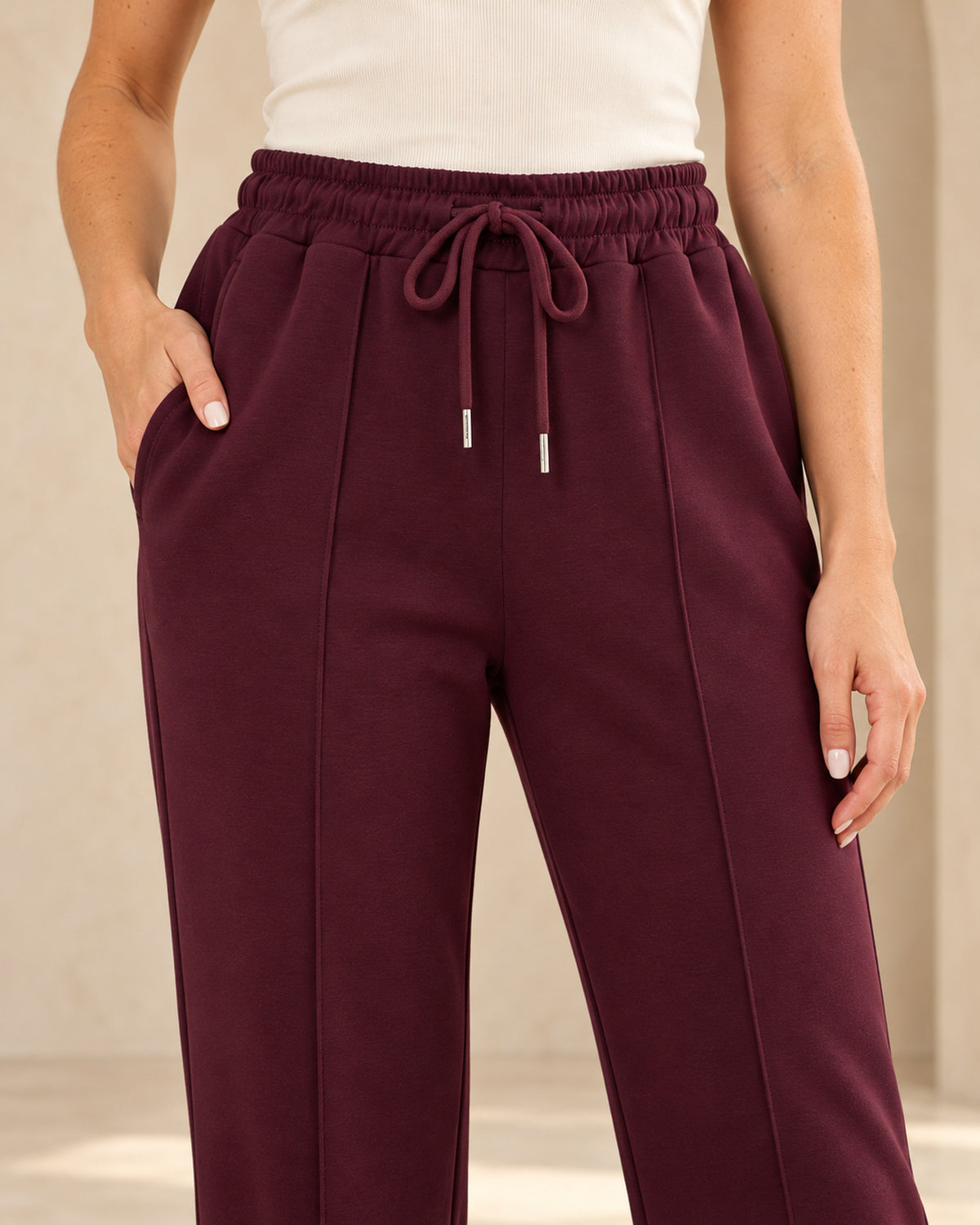 Soft Touch Wide Leg Sweat Drawstring Trousers