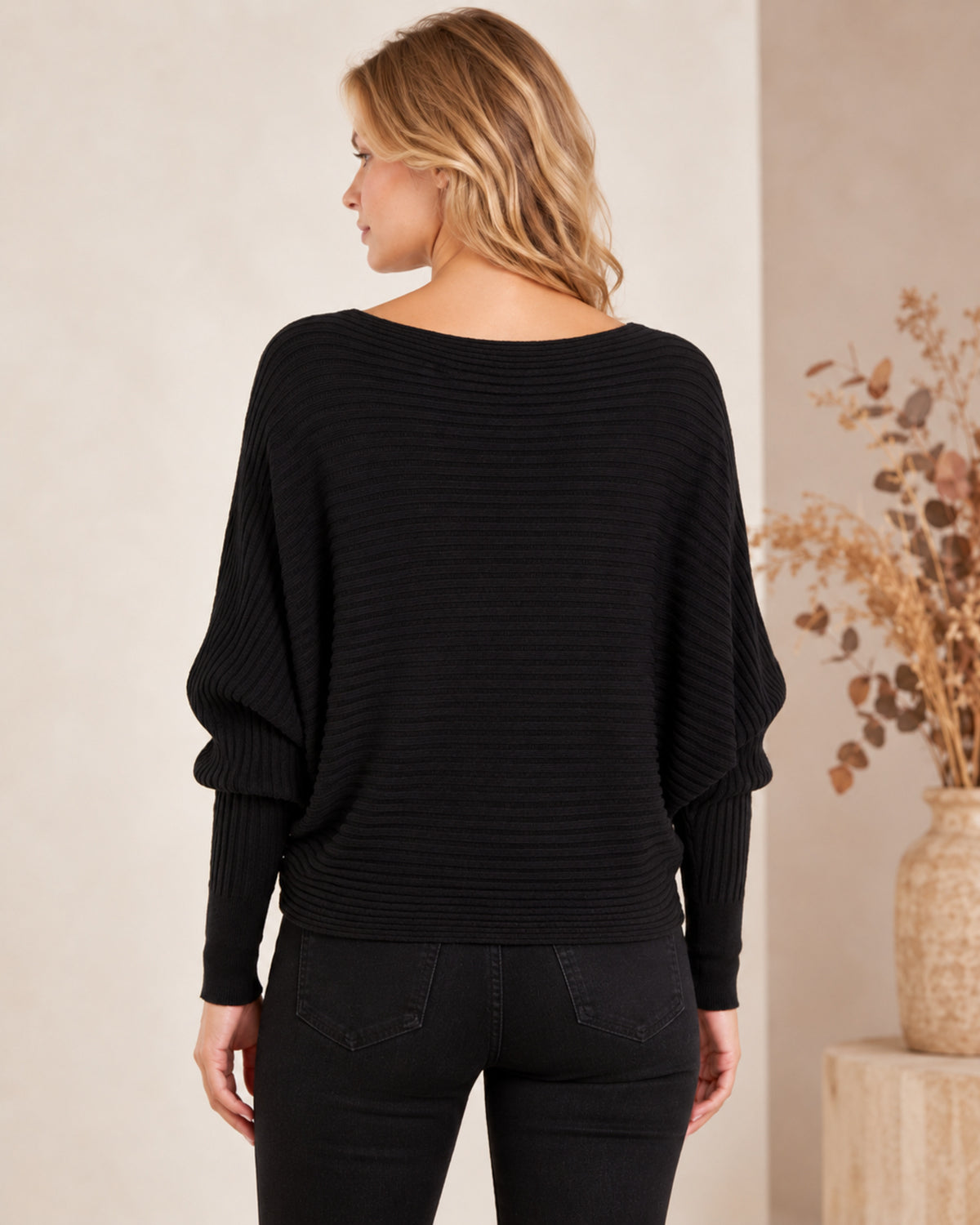 Batwing Ribbed One Size Jumper