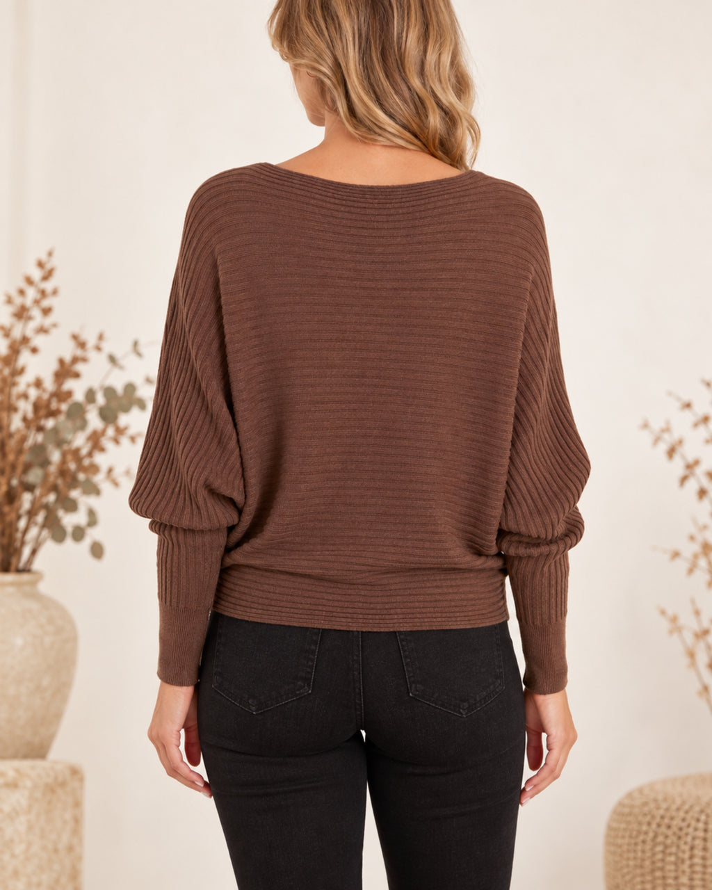 Batwing Ribbed One Size Jumper