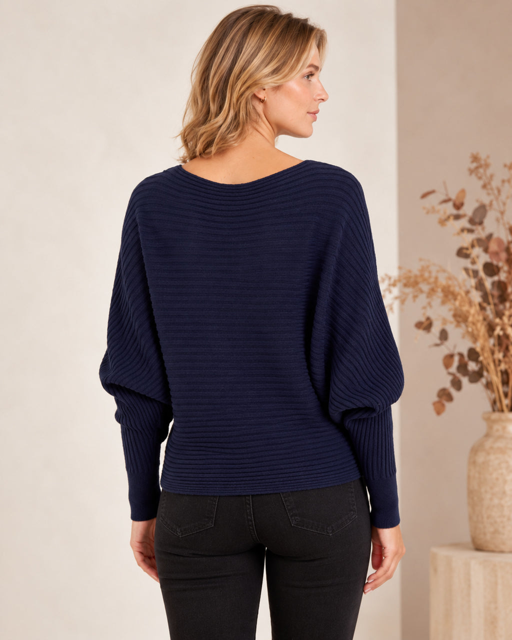 Batwing Ribbed One Size Jumper