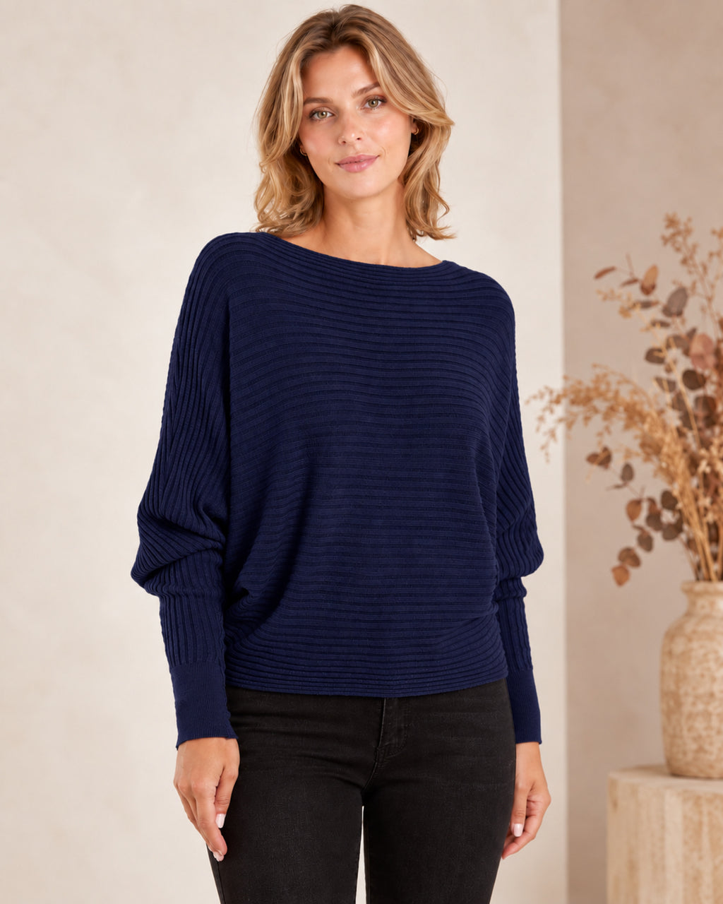Batwing Ribbed One Size Jumper