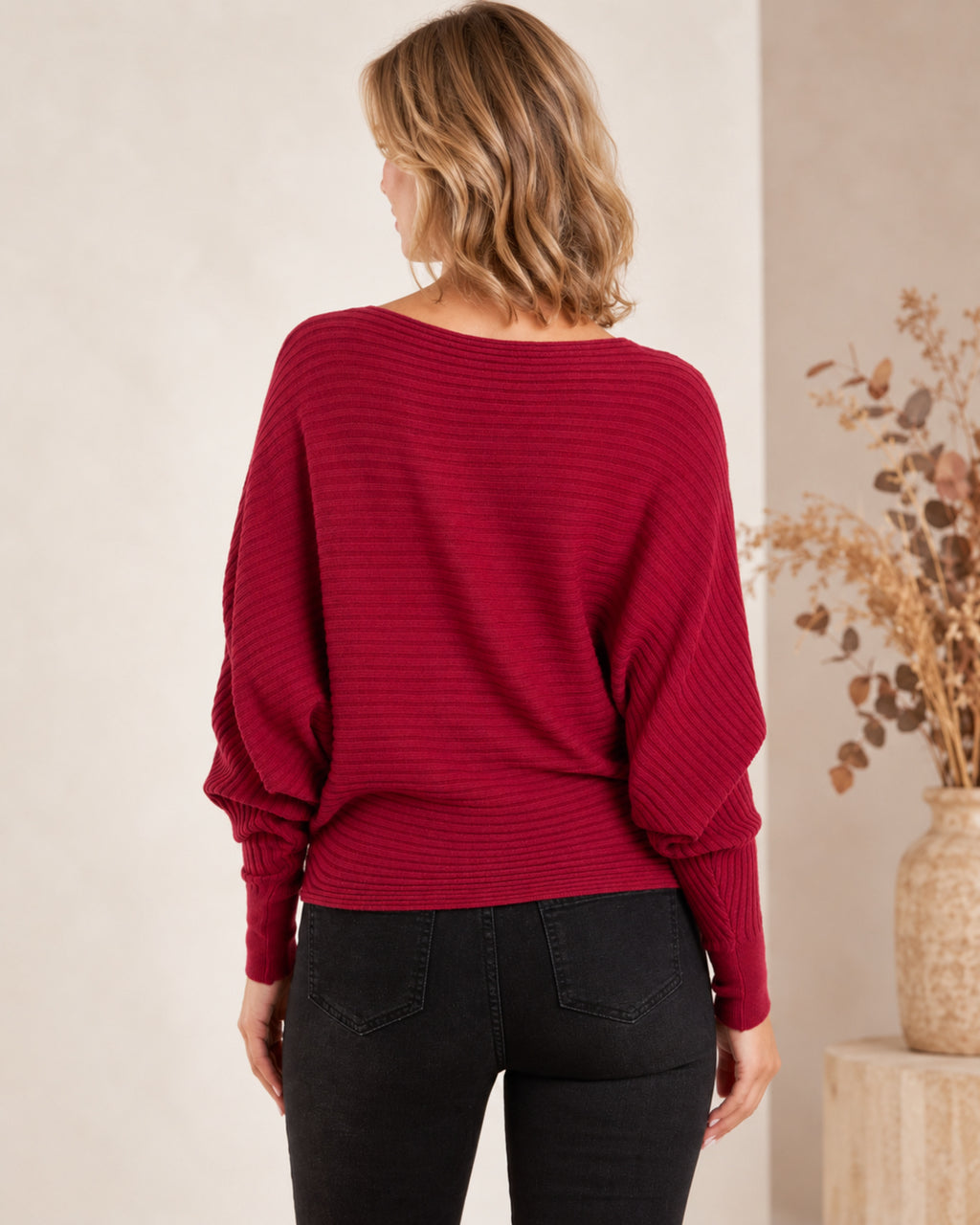Batwing Ribbed One Size Jumper