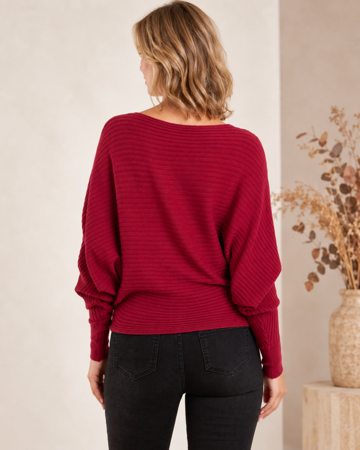 Batwing Ribbed One Size Jumper