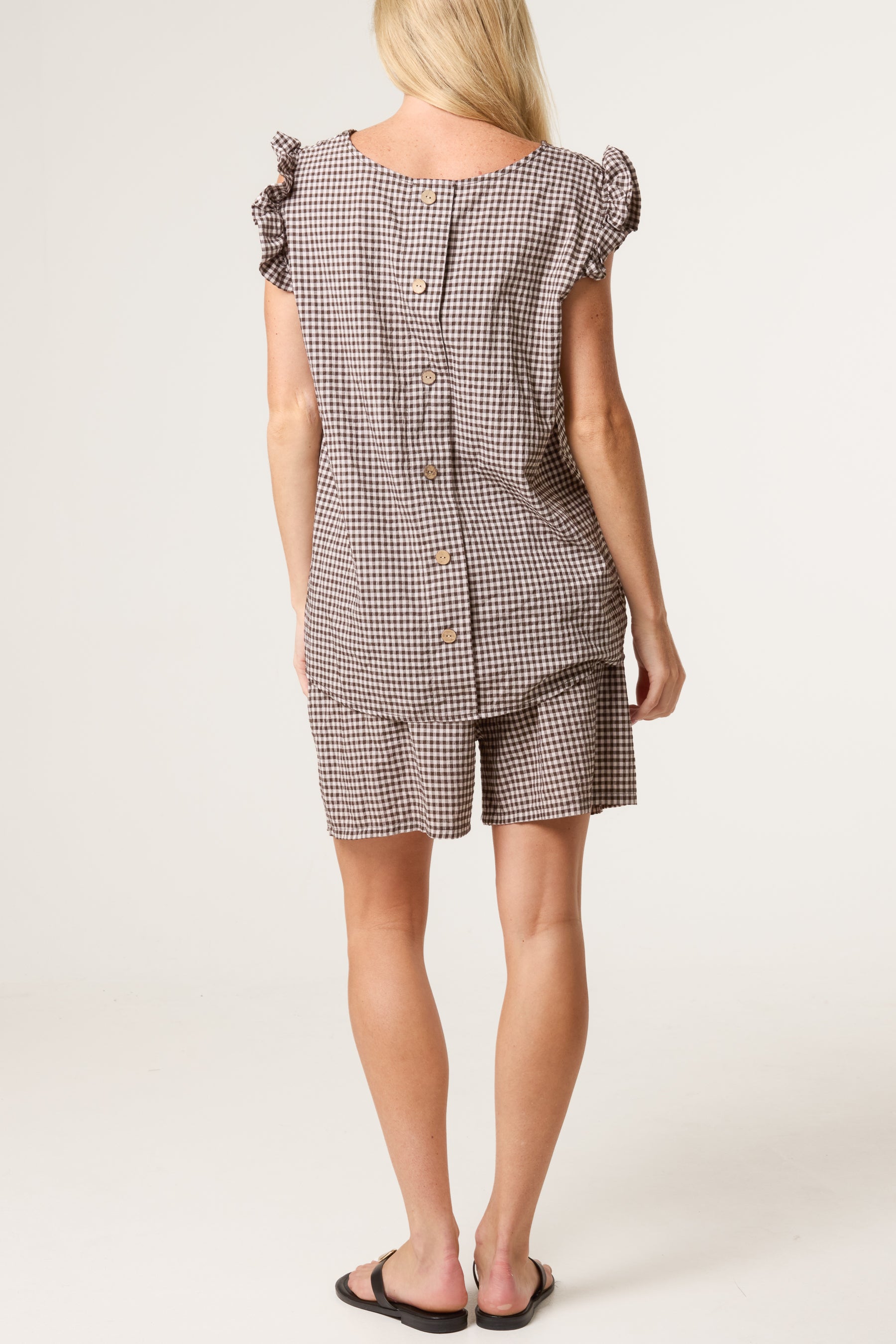 Gingham Blouse & Shorts Co-Ord Set | Lightweight Summer Two Piece Outfit