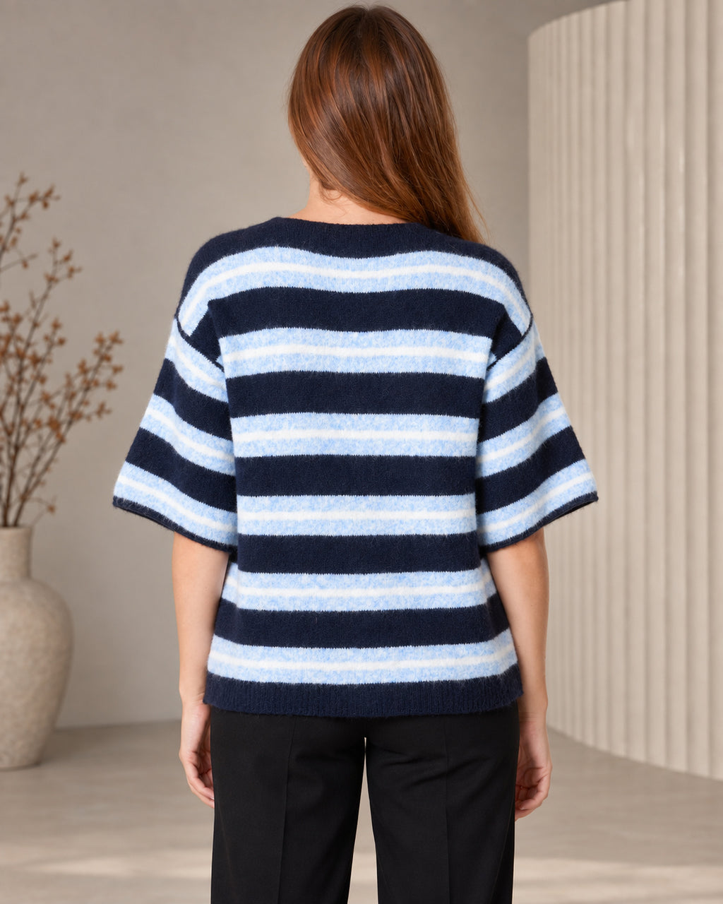 Multicolour Striped Alpaca Wool Blend Cardigan