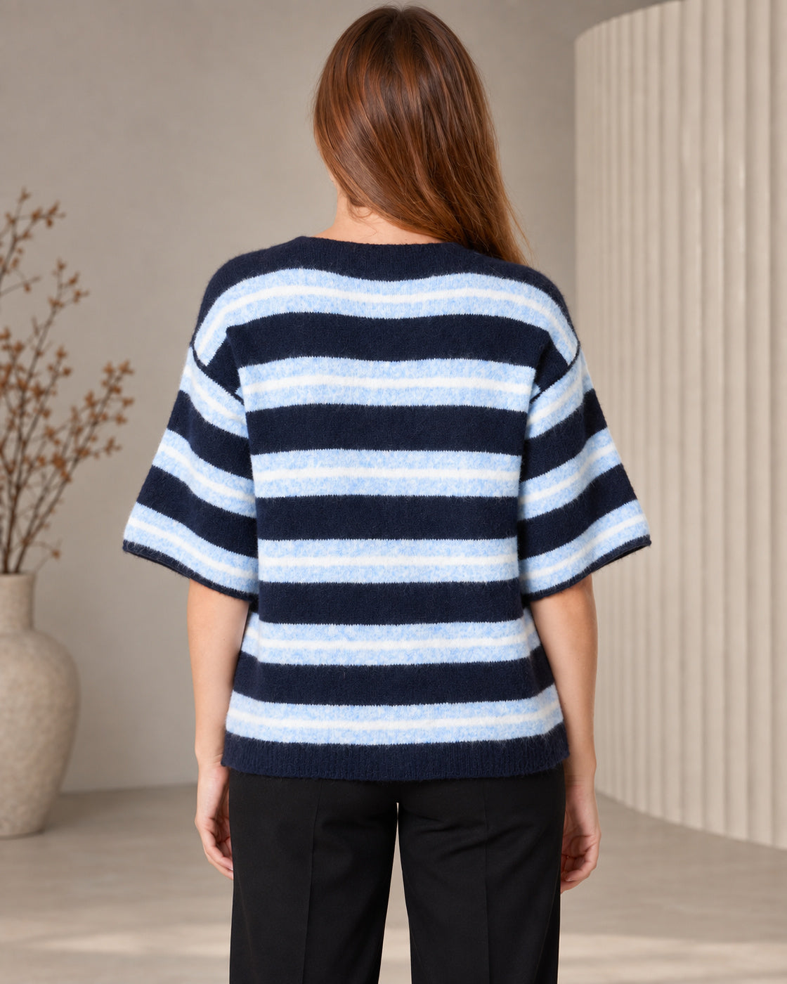 Multicolour Striped Alpaca Wool Blend Cardigan