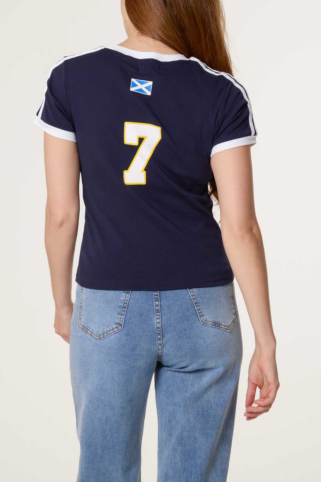 Scotland Printed Women’s T-Shirt – Navy Fitted Sports Style Tee